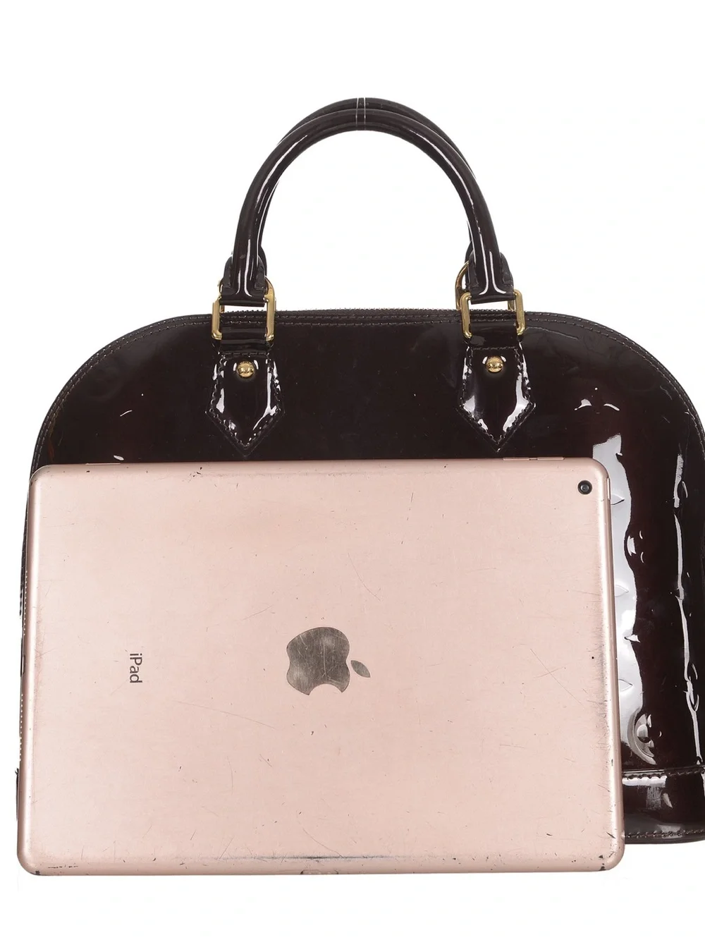 ♥️Louis Vuitton Black Alma PM red leather shoulder bag♥️